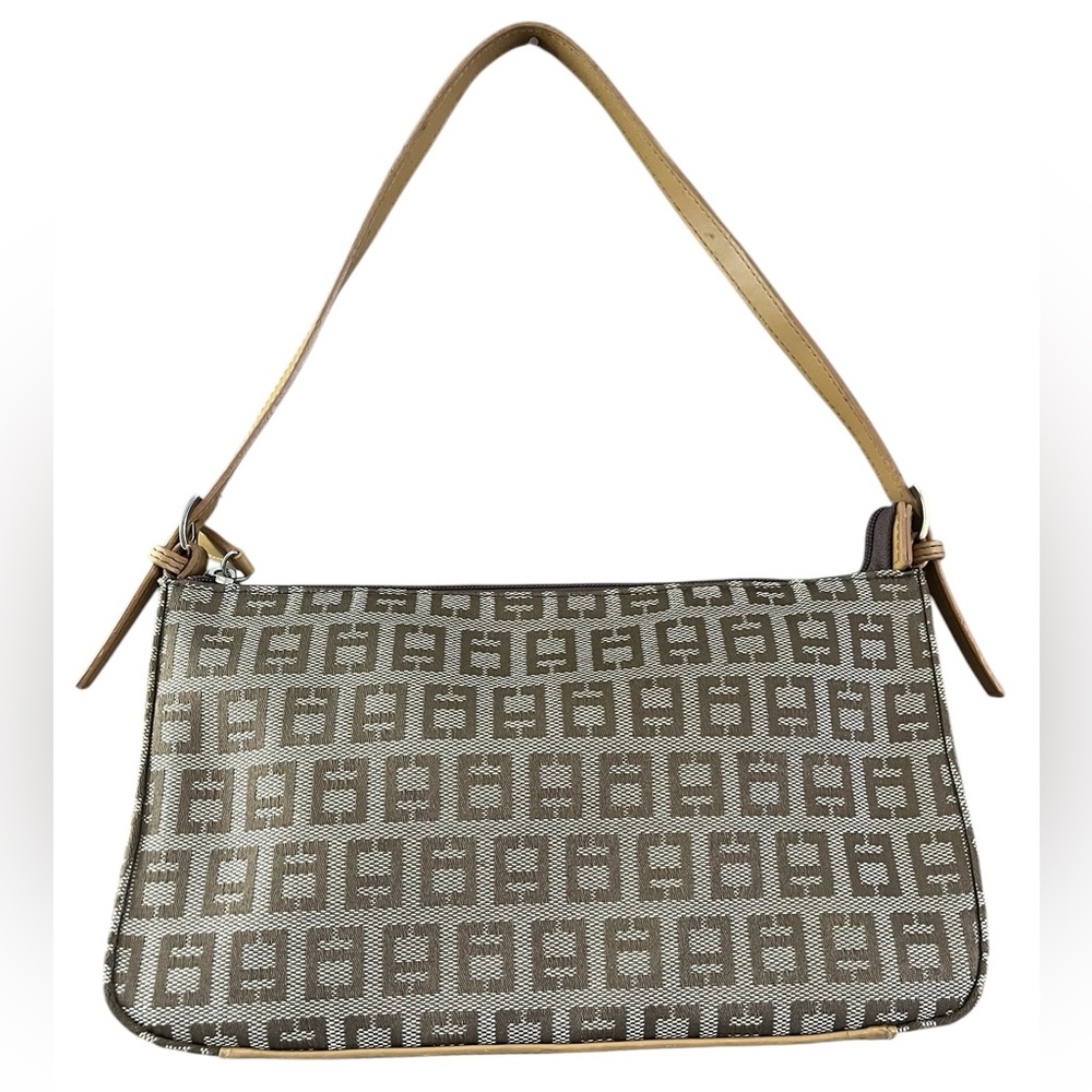 Hostess Pock Chateau Geometric Patterned Shoulder Bag - Brown - Picture 8 of 9
